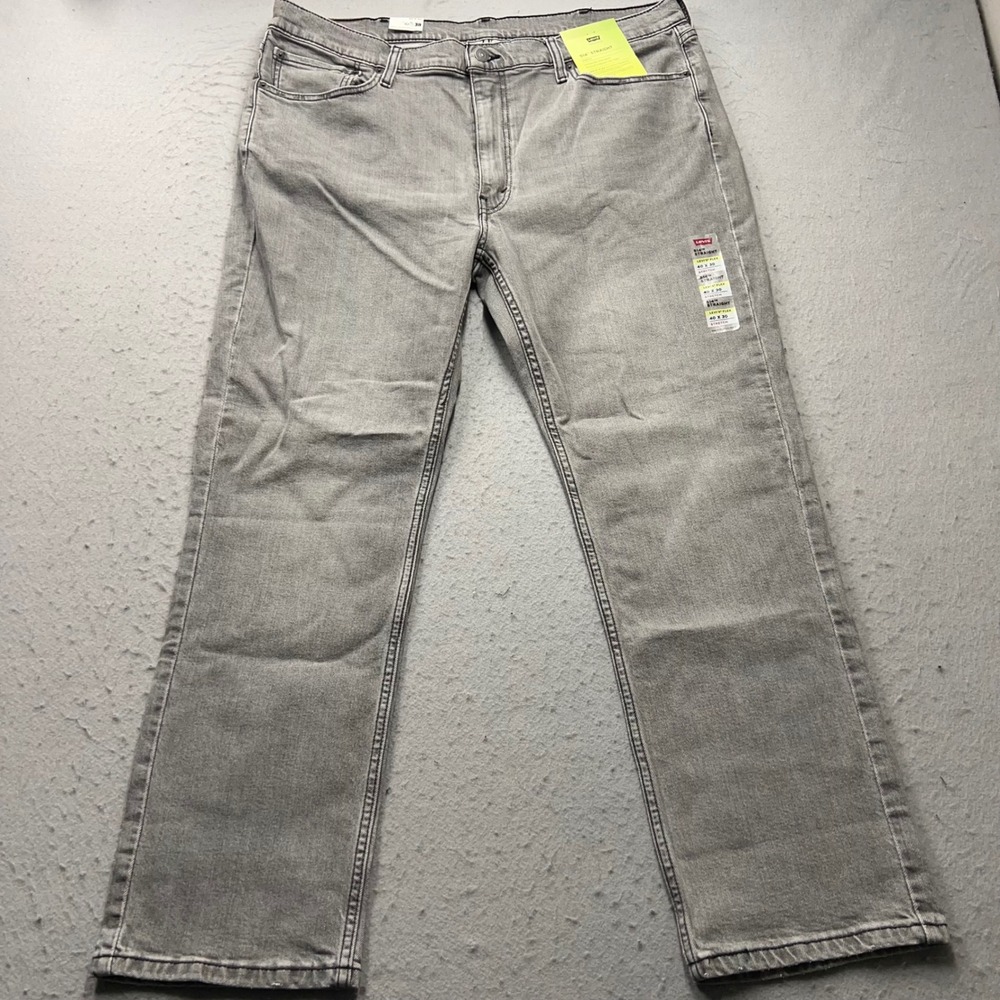 Levis 514 Straight Jeans Mens 40x30 Grey Stretch Denim Pants New 00514-1660